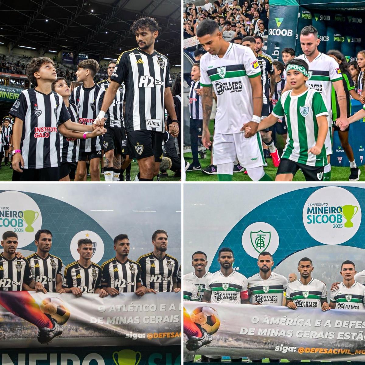 Galo e Coelho voltam a se enfrentar neste sábado às 16h30 (Montagem sobre fotos de Mourão Panda/América e Pedro Souza/Atlético)