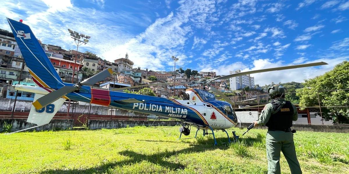 Helicóptero Pégasus será utilizado na megaoperação 'Força Tarefa Estratégica' (Valéria Marques/ Hoje em Dia)