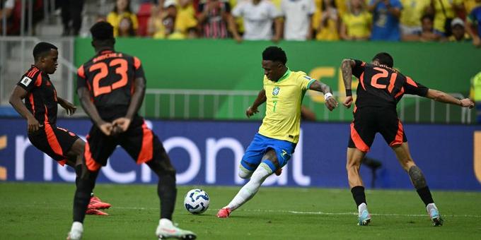 Vinicius Junior marcou o segundo gol da Seleção Brasileira (X da Conmebol)