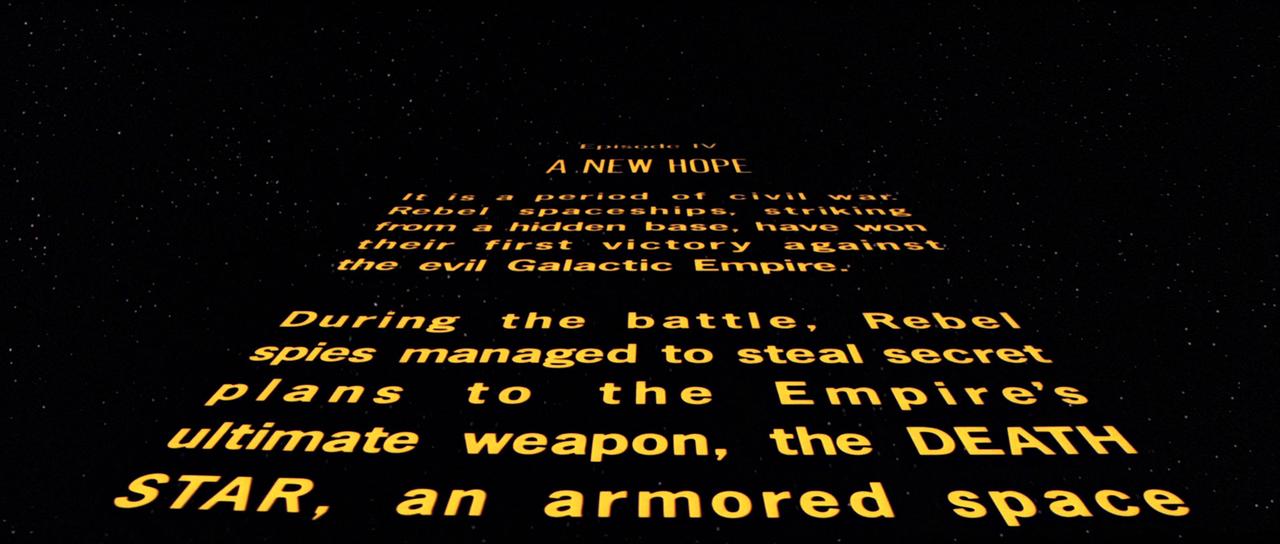 Star Wars A New Hope Opening Crawl Words