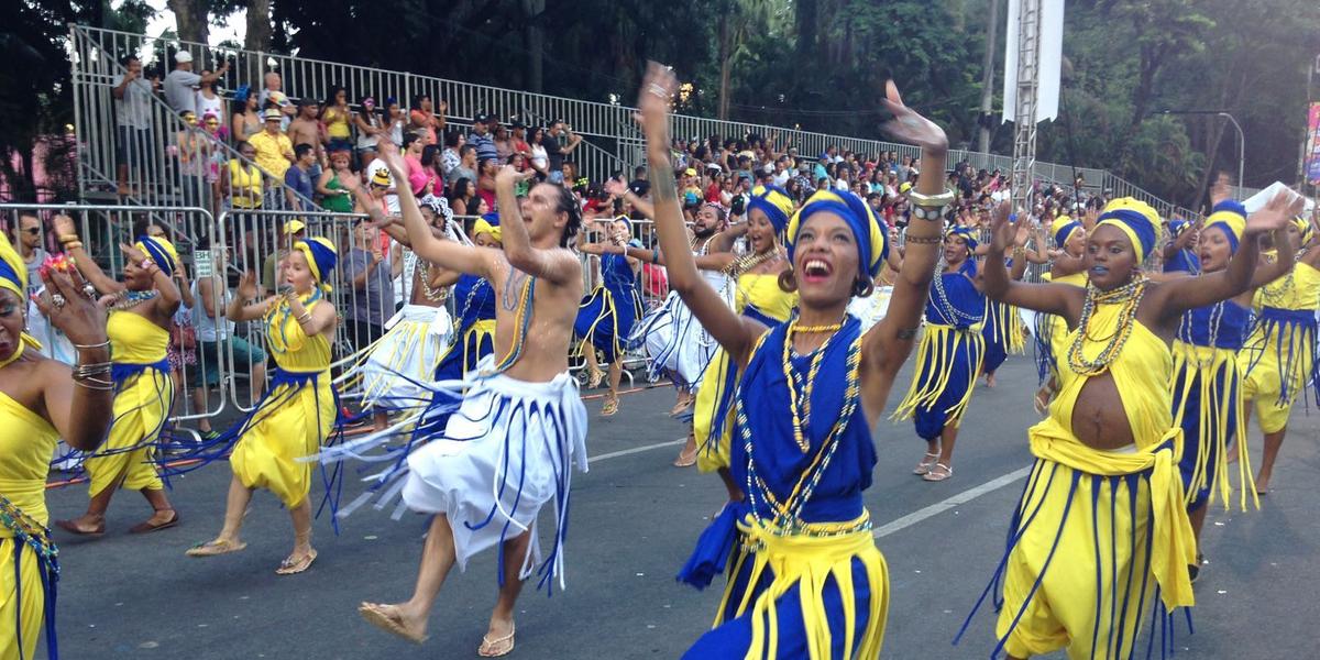 Escola de samba no carnaval de BH: desfiles serão na Avenida dos Andradas (Marcelo Ramos/ arquivo Hoje em Dia)