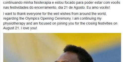  (Reprodução / Facebook Pelé)