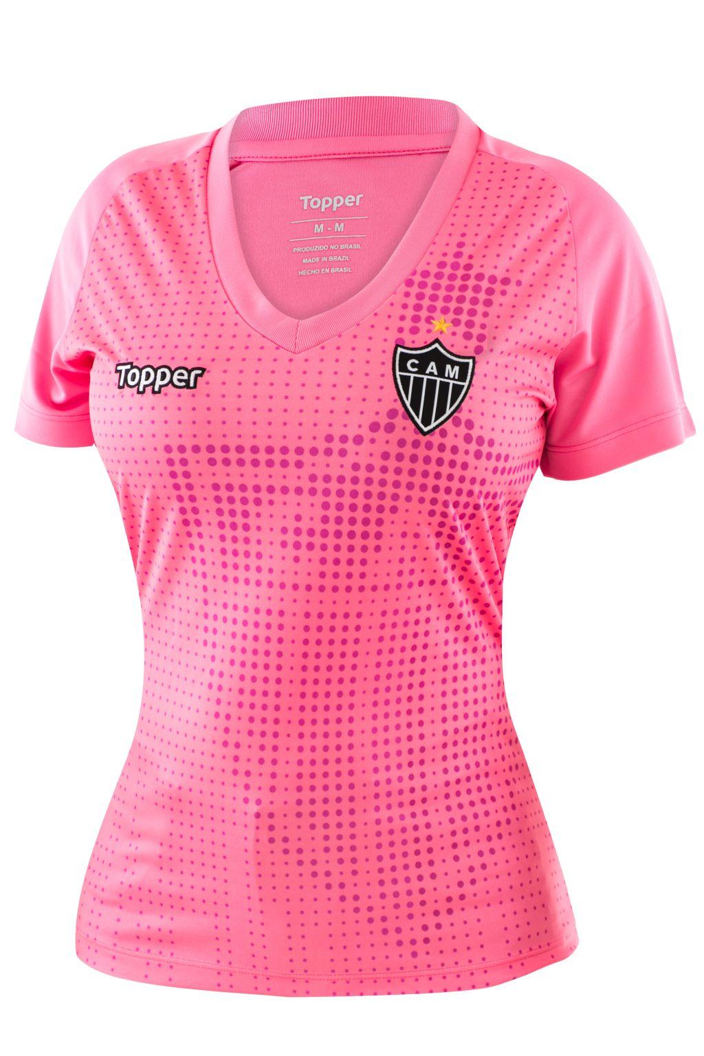 camisa rosa do atletico