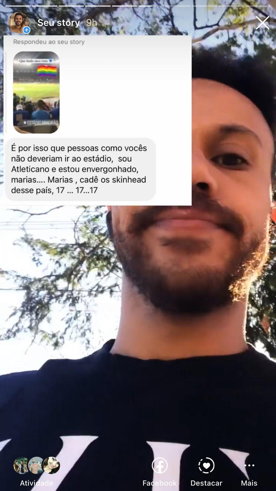 Torcedor expôs algumas mensagens em sua rede social (Arquivo pessoal)