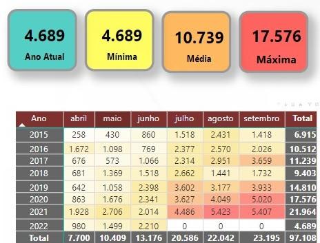 Junho foi o mês em que Minas Gerais registrou o maior número de incêndios florestais no ano, no período de estiagem que começou em abril (Corpo de Bombeiros / Divulgação)