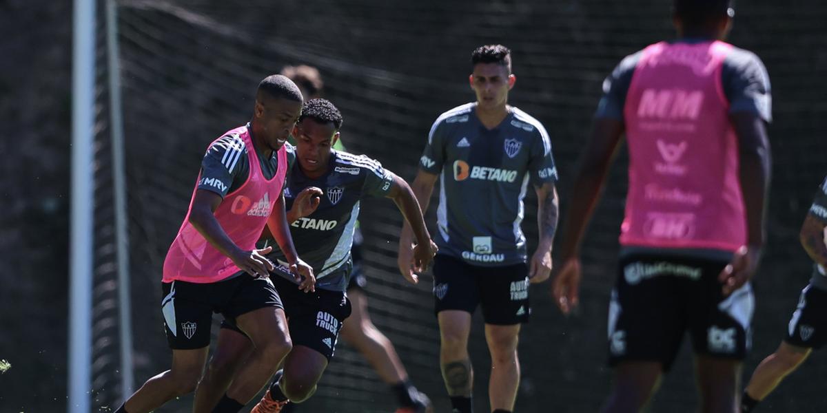 Atlético tem treinado para o confronto com o Cuiabá, na quinta-feira (Pedro Souza / Atlético)