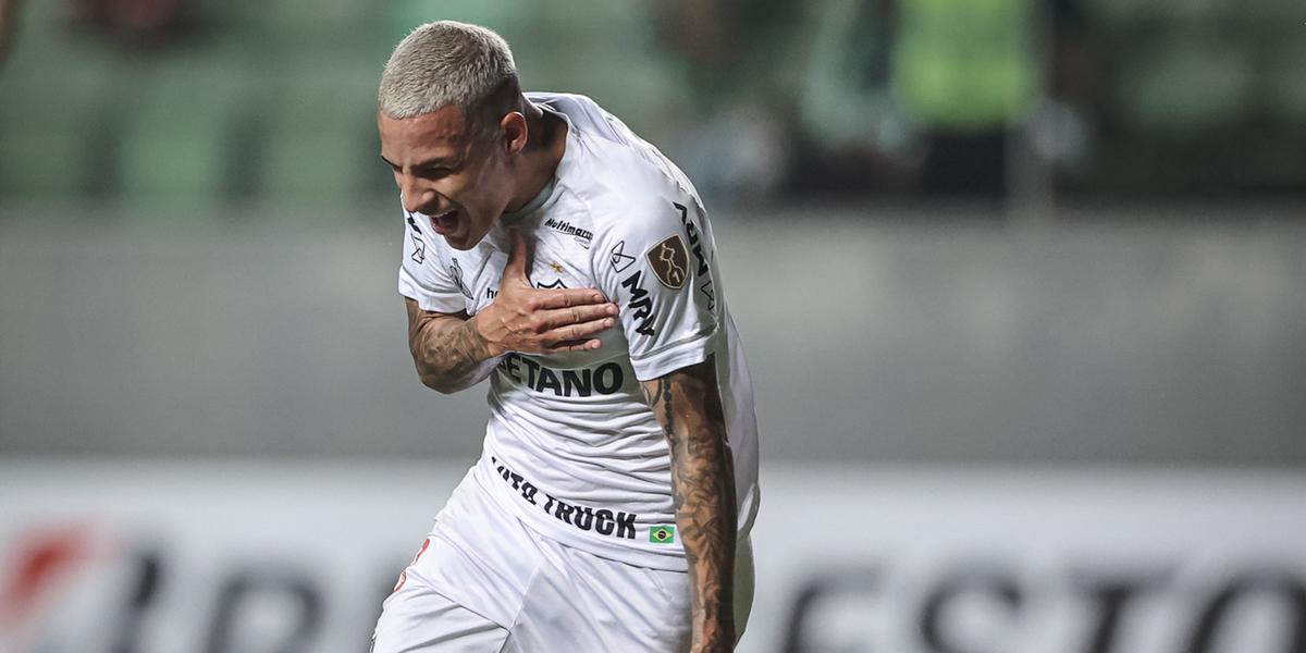 Arana comemora gol sobre o América na Libertadores deste ano (Pedro Souza / Atlético)