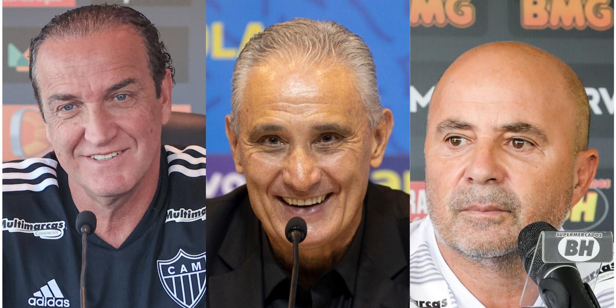 Treinadores com história no Galo estão no radar para 2023 (Pedro Souza/Atletico - Lucas Figueiredo/CBF - Bruno Cantini/Atletico)