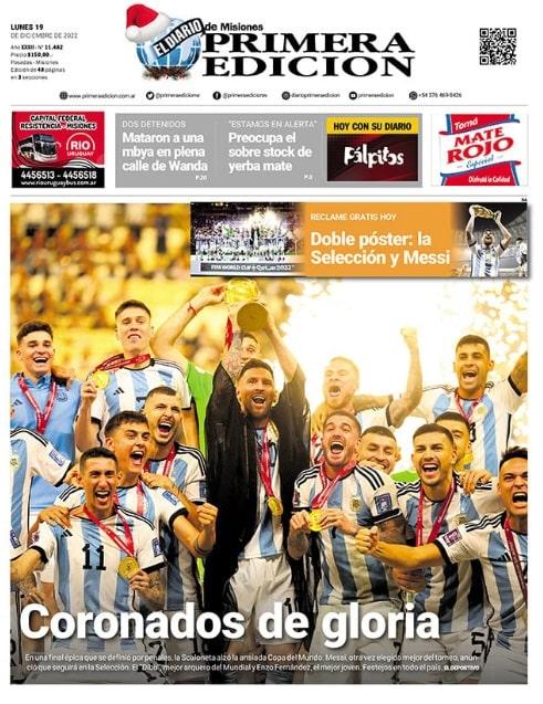 Capas dos jornais argentinos exaltam conquista do tri e se rendem a Messi