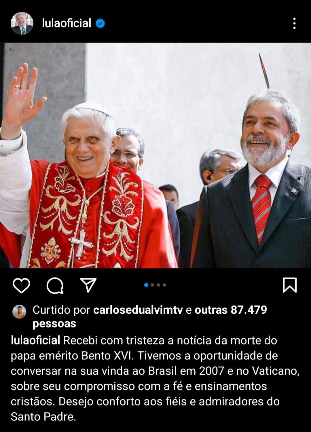 (Reprodução redes sociais Lula)