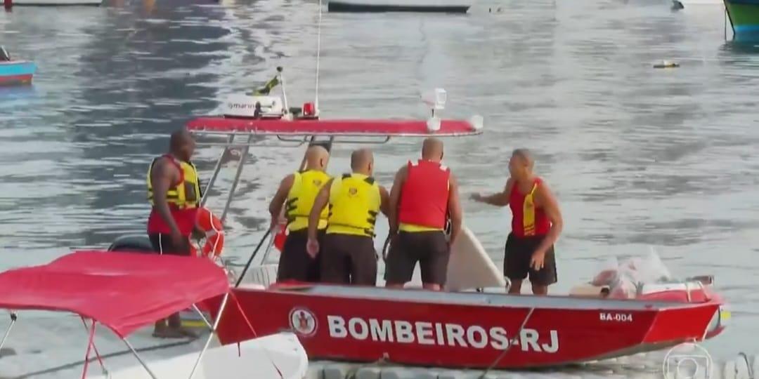 Embarcação afundou no último domingo, na Baía de Guanabara (Reprodução vídeo Bom Dia Brasil)