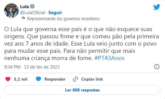 (Redes sociais Lula - Agência Brasil)