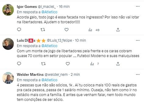 Torcida na bronca pelo valor do ingresso para a final do Mineiro (Reprodução / Twitter Atlético)