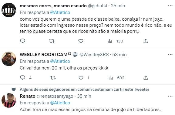 Torcida na bronca pelo valor do ingresso para a final do Mineiro (Reprodução / Twitter Atlético)