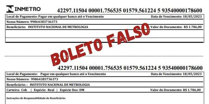 Cuidado com boletos enviados por e-mail em nome do Inmetro (Ipem-MG / Divulgação)