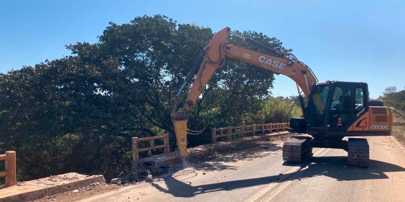 A construção da nova ponte sobre o rio Jacaré, na região Central de Minas, deve durar 210 dias (DER-MG / Divulgação)