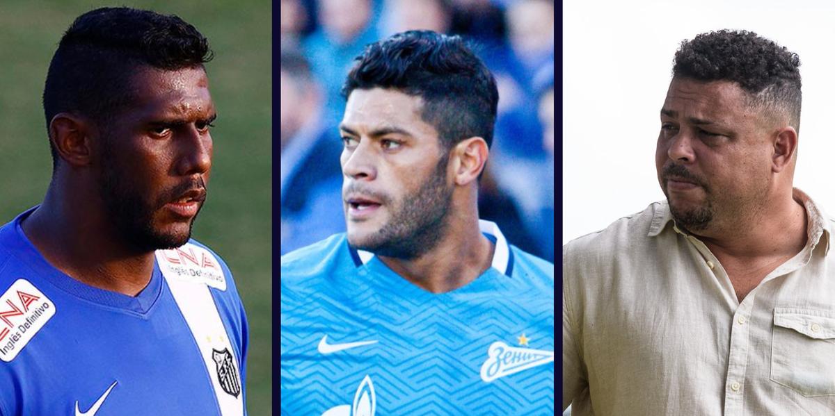 Aranha, Hulk e Ronaldo, jogadores que sofreram racismo jogando futebol (Ricardo Saibun/SantosFC - Divulgação/Zenit - Gustavo Aleixo/Cruzeiro)