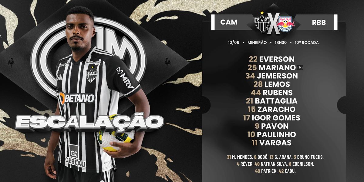 Galo definido para encarar o RB Bragantino no Mineirão (Divulgação)