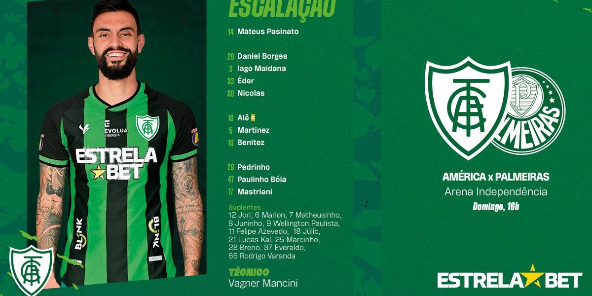 América definido para encarar o Palmeiras (Divulgação / América)