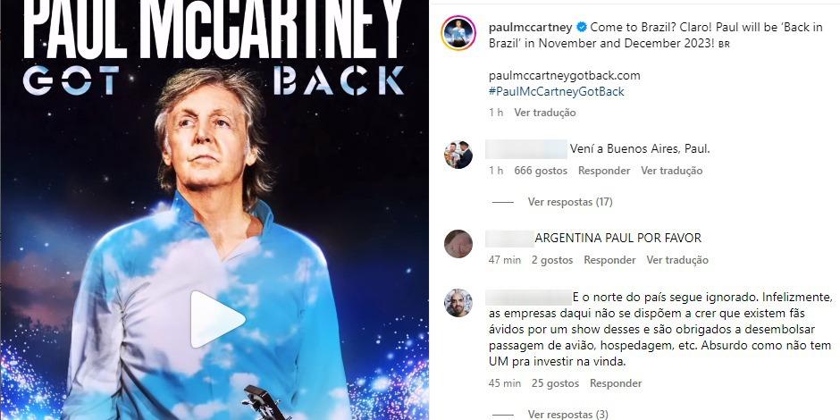  (Reprodução: Instagram/Paul McCartney)