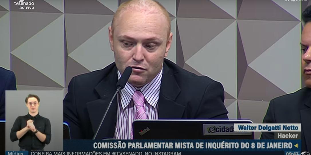 Hacker falou à CPMI do Congresso que apura atos golpistas (Reprodução TV Senado)