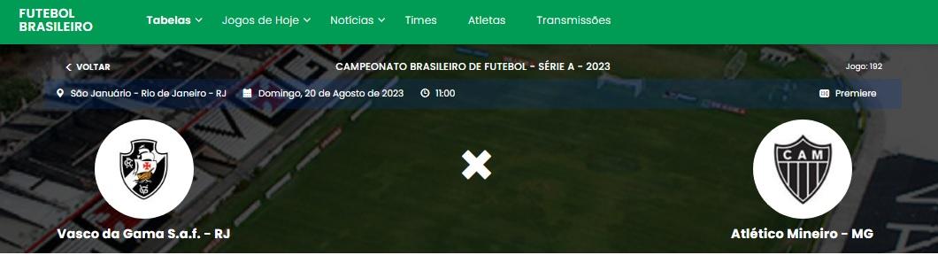 Alteração de estádio ainda não foi informada pelo site da CBF (Reprodução / Site CBF)