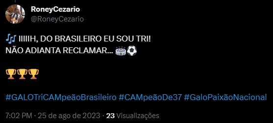 Torcida vibra com tricampeonato (Reprodução / Twitter)