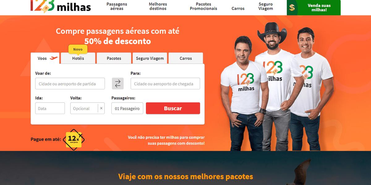  (reprodução / site 123milhas)