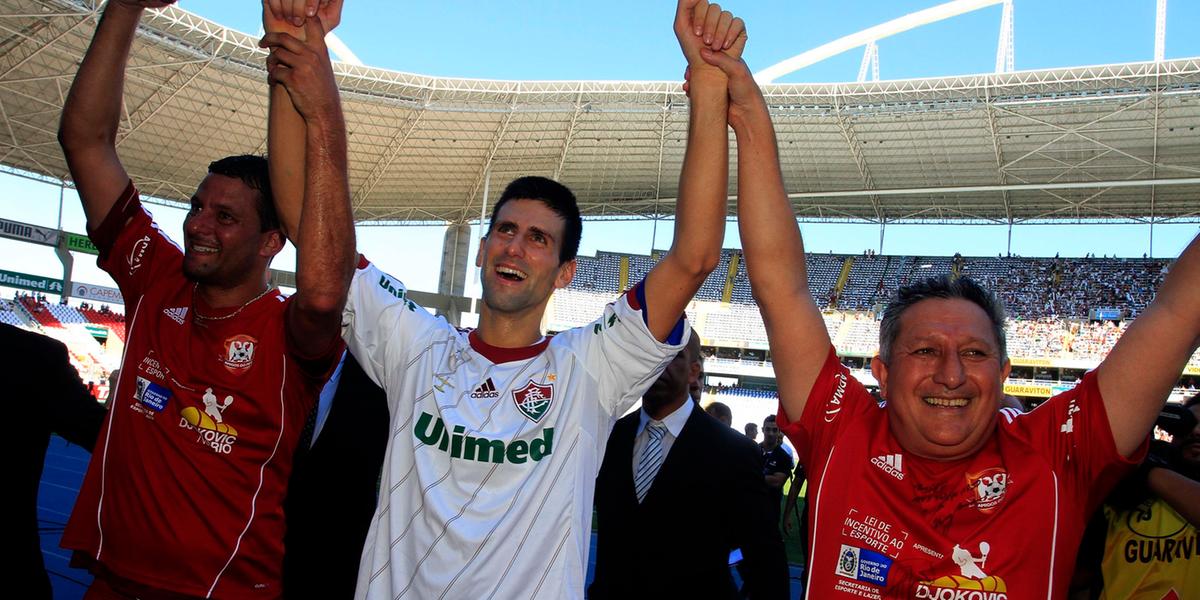 Tenista participou de um jogo festivo antes do duelo entre a Raposa e o tricolor (Nelson Perez/Fluminense. F.C)