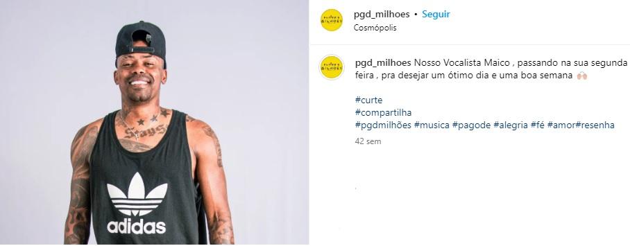 Maico é destaque de grupo de pagode em Cosmópolis-SP (Reprodução / Instagram Pagode D Milhões)