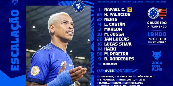 Matheus Pereira volta ao time titular do Cruzeiro (Reprodução/ Twitter)