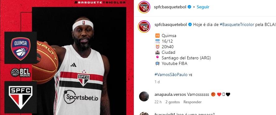 Basquete: São Paulo estreia na Champions das Américas em busca do