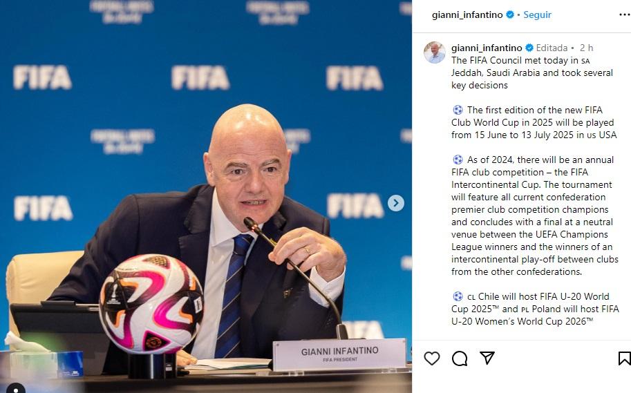 FIFA confirma Palmeiras e Flamengo no novo Mundial de Clubes de 2025