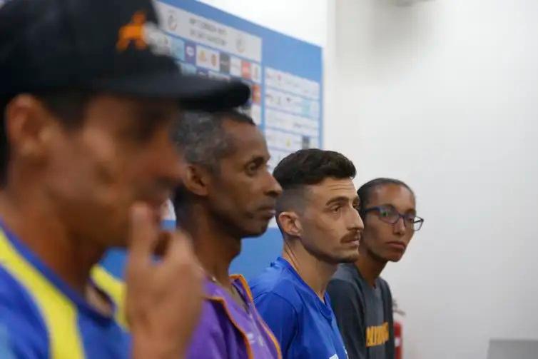 Franck Caldeira, Geovani dos Santos, Ederson Vilela e Kleidiane Barbosa falam sobre os preparativos para a Corrida de São Silvestre (Paulo Pinto/Agência Brasil)