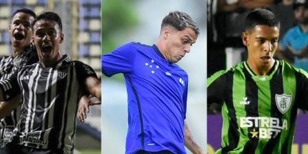 Mineiros decidem a classificação para a próxima fase da Copinha nesta quarta-feira (10) (Montagem - Reprodução/ Atlético - Reprodução/ Cruzeiro - Tereza Horta / América)