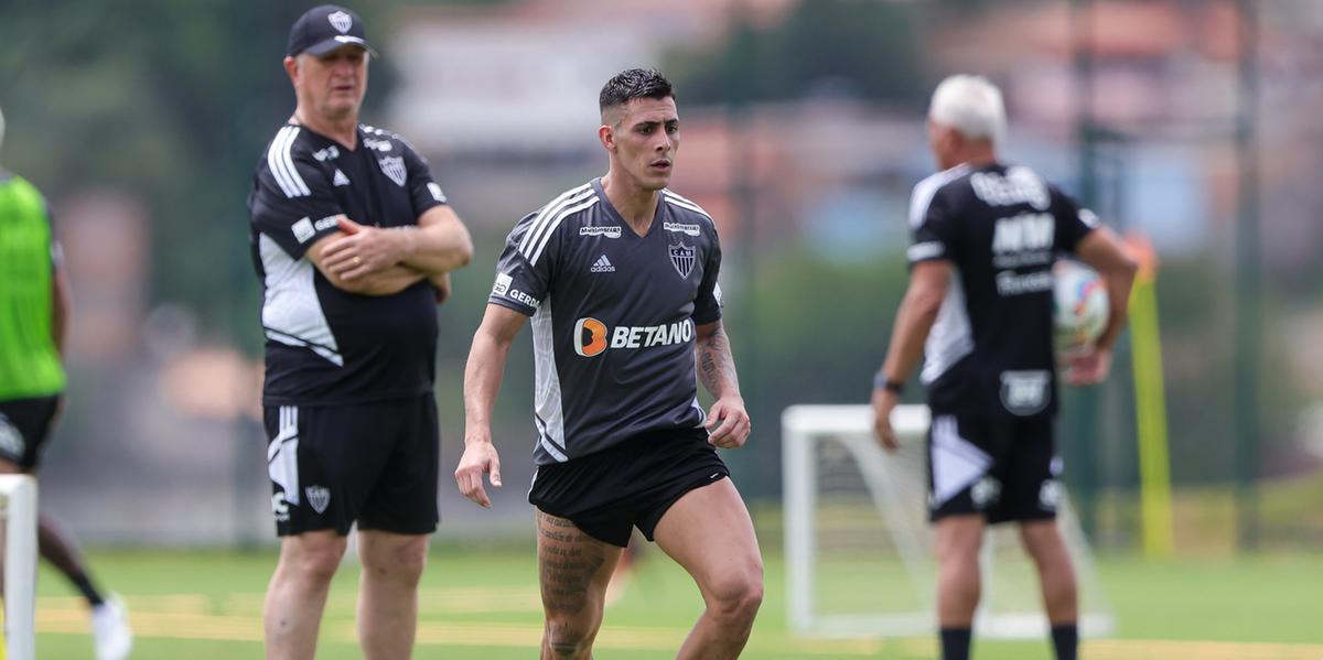 Atlético faz primeiro treino com bola em 2024, na Cidade do Galo (Pedro Souza/ Atlético)